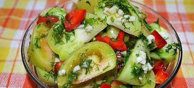 салат из зеленых помидор быстрого приготовления