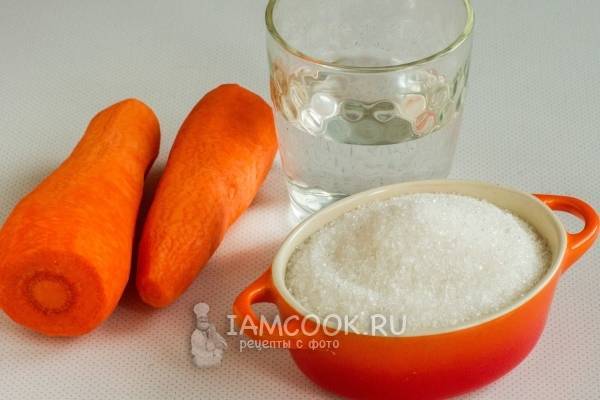 Ингредиенты для варенья из моркови на зиму